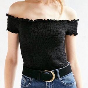 Forever 21 Black Off-Shoulder Crop Top